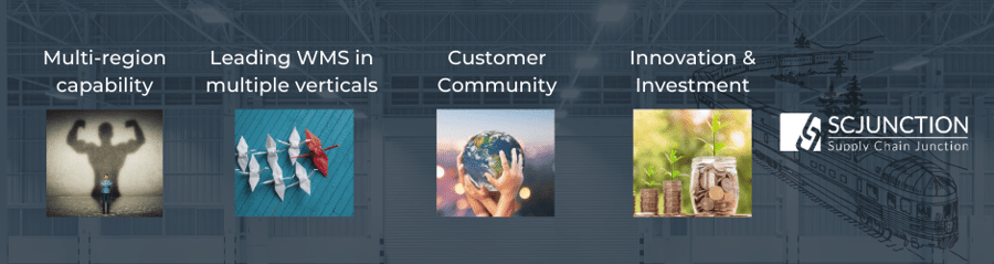 Supply Chain Junction and Manhattan Associates: Multi-region capability, leading WMS in multiple verticals, customer community, innovation and investment.